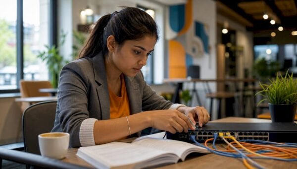 IT trainee hands-on configuring network switch