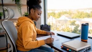 Person reviewing cybersecurity training checklist