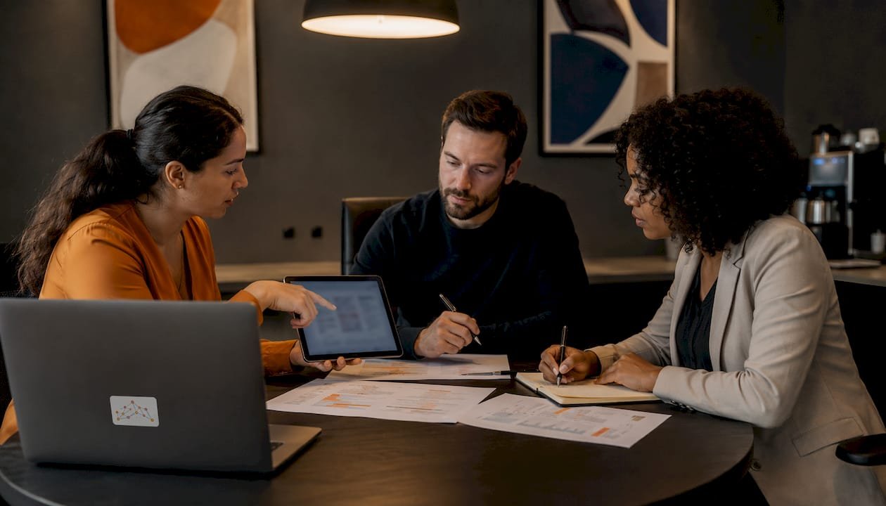 Cybersecurity team analyzing phishing attempts together