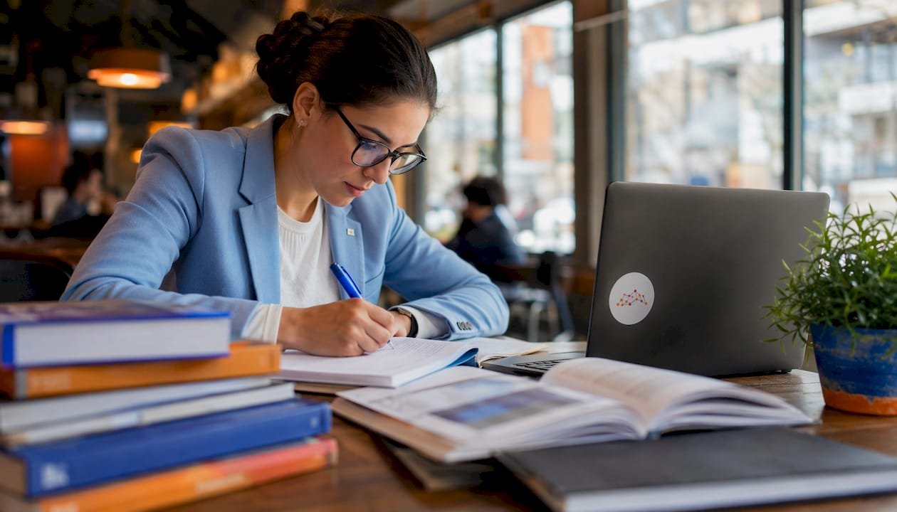 Veteran studying cybersecurity certification materials