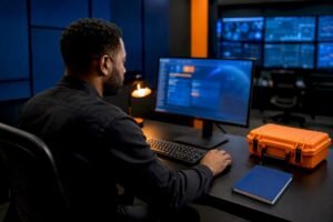 Cybersecurity analyst performing work role task