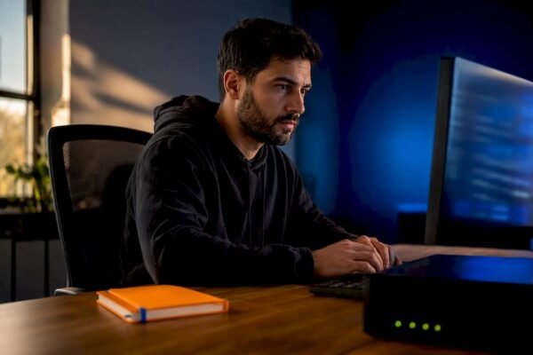 Student reviewing cybersecurity incident response lab