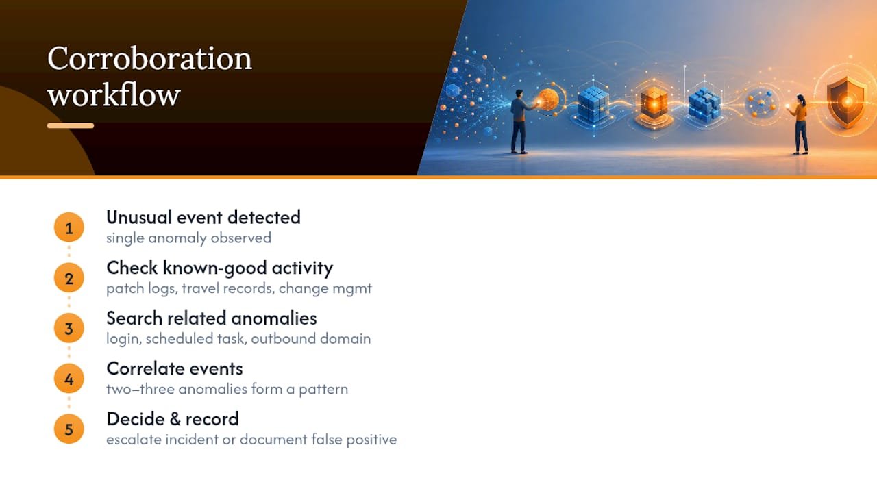 Threat hunting corroboration workflow