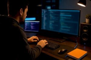 Learner practicing Linux cybersecurity commands