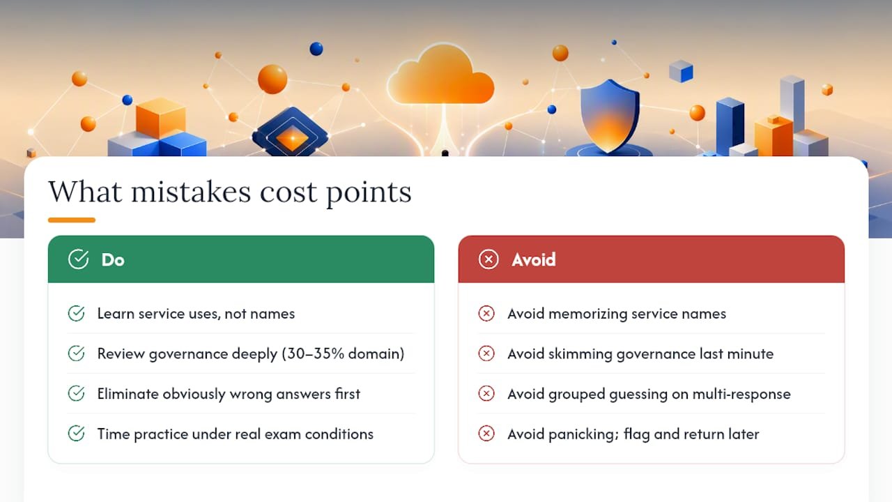 What Mistakes Cost the Most Points on AZ-900? — overview diagram