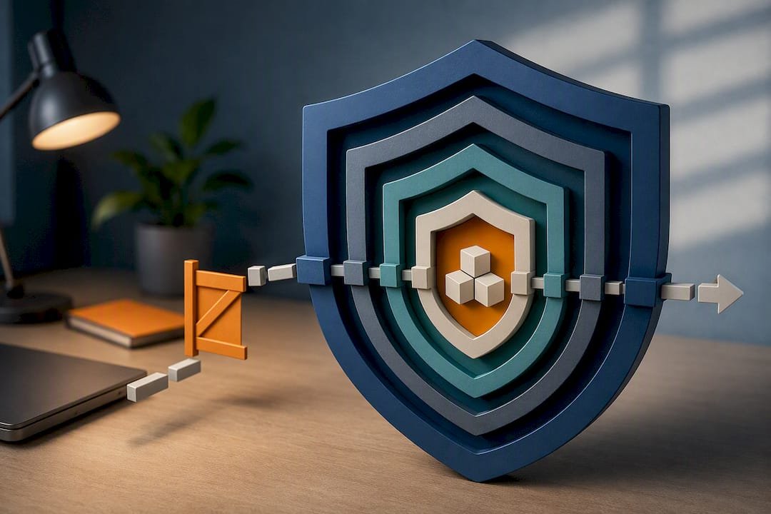Layered defense in depth security illustration