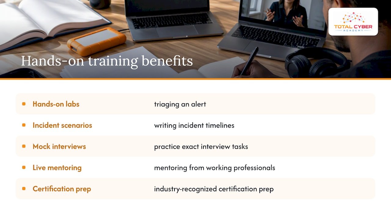 6. How hands-on training builds interview-ready skills — overview diagram