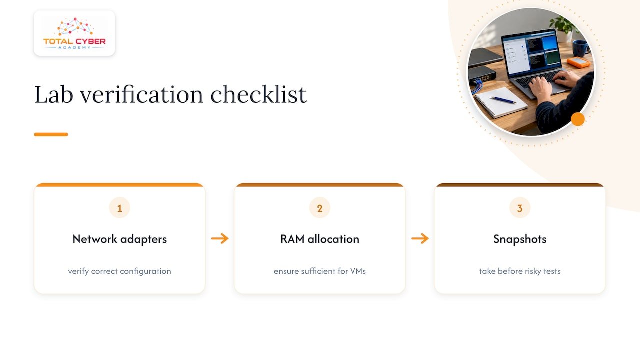 Network lab troubleshooting verification path