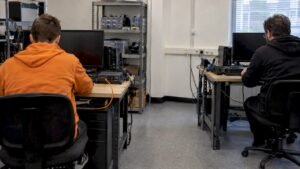 Two isolated network testing workstations