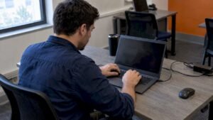 Learner practicing an AWS security sandbox lab