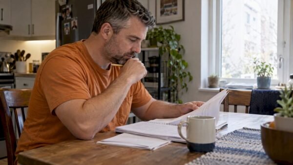 CISSP candidate reviewing exam study notes