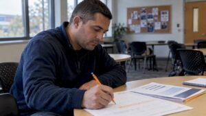 Learner planning weekly certification study sessions