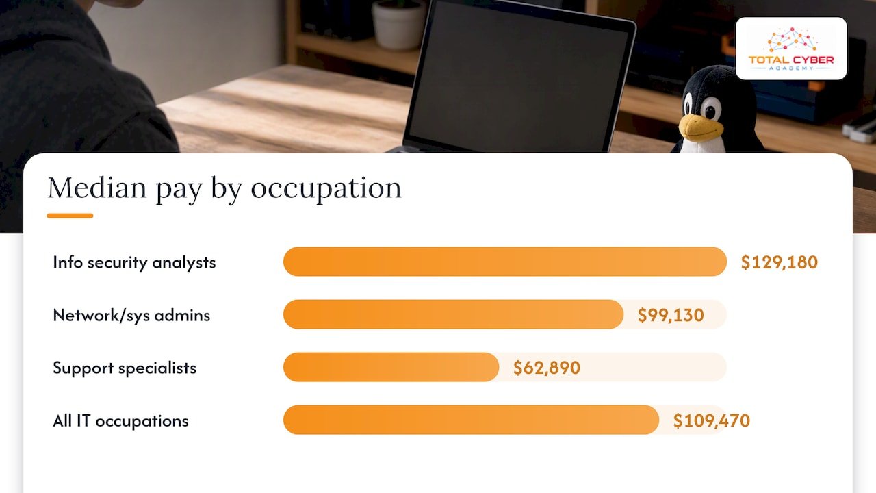 Median pay across four technology occupations
