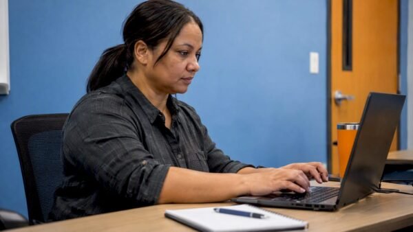 Veteran completing a cybersecurity configuration task